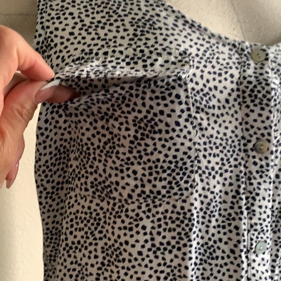 Femme tank, white w/Navy Blue print, Size large - Picture 3 of 7